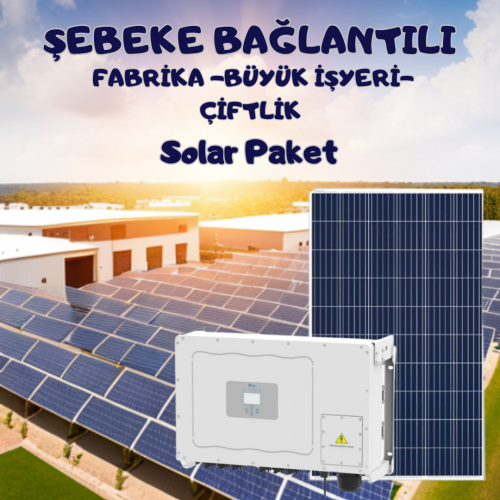 UrlaSolar Şebeke Bağlantılı 100KW Trifaze Büyük İşyeri / Fabrika / Çiftlik Solar Öz Tüketim Paket
