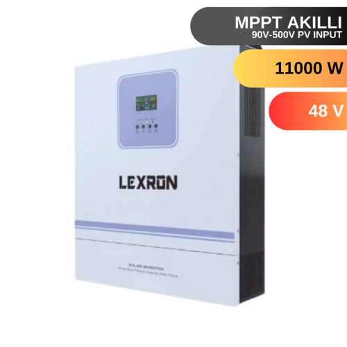 LEXRON 11 KW 11000 W  WATT 2 X 100A  TAM SINUS MPPT AKILLI INVERTER 120-500V HV 