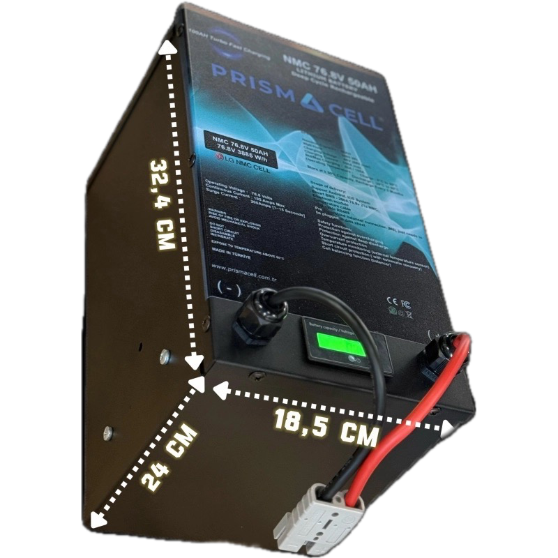 Prismacell 72 V Volt 50ah 50 Amper Lityum NMC Akü Elektrikli Araba Yuki Amy Motor Bataryası (Tak Kullan)