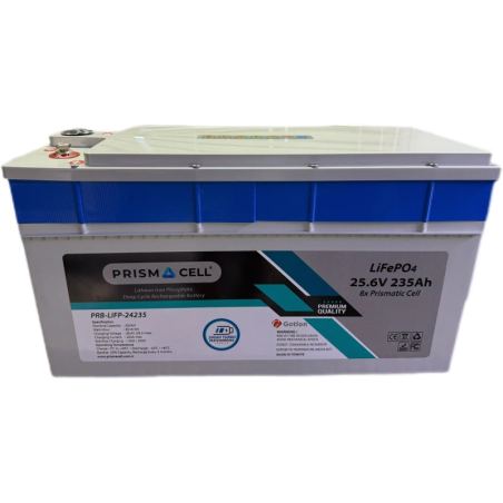 Prismacell Lifepo4 Akü 235A 235 Amper 25.6 6kWh Volt Lityum Marin, Karavan, 24V Solar Akü Batarya