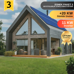 Urlasolar 20KW Günlük Üreten Hazır ve Büyütülebilir Güneş Enerji Sistemi