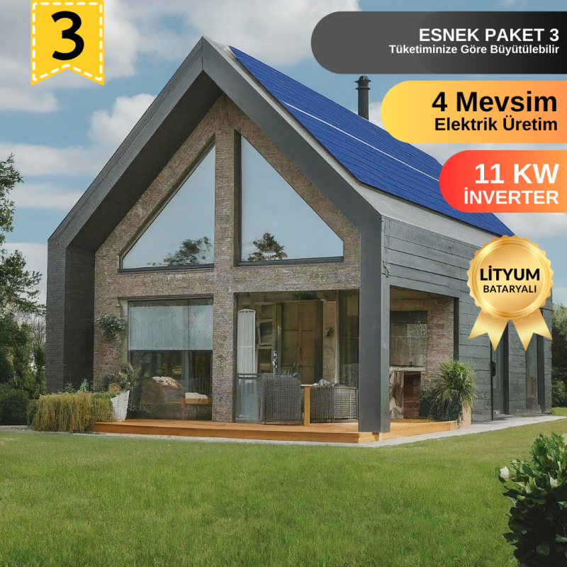 Urlasolar Konfor Paket 11KW Tam Sinüs Akıllı İnverter Kapasite Artırılabilir Güneş Enerji Paketi