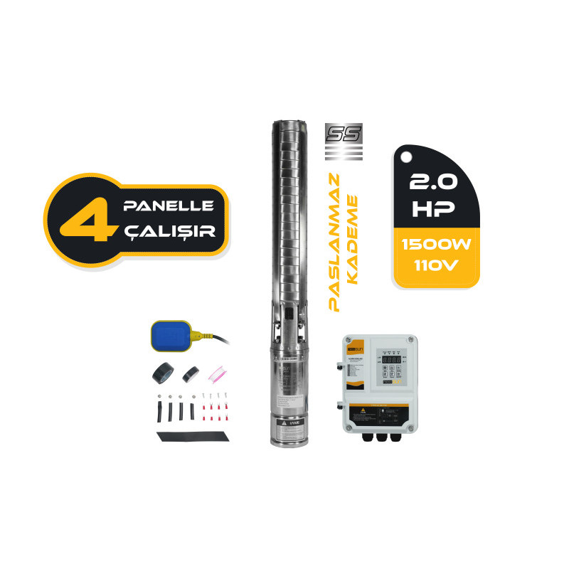 MEXXSUN DC Pompa 2Hp / 1500W / 110V (SS Impeller) (4RDSS4.8-203-110-1500)