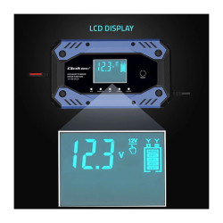 LiFePO4 12-24 Şarj Cihazı 10A LCD Ekranlı 9 Aşamalı Şarj