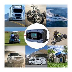 LiFePO4 12-24 Şarj Cihazı 10A LCD Ekranlı 9 Aşamalı Şarj