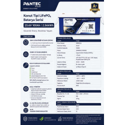 PANTEC 100AH-25.6V LİTYUM AKÜ