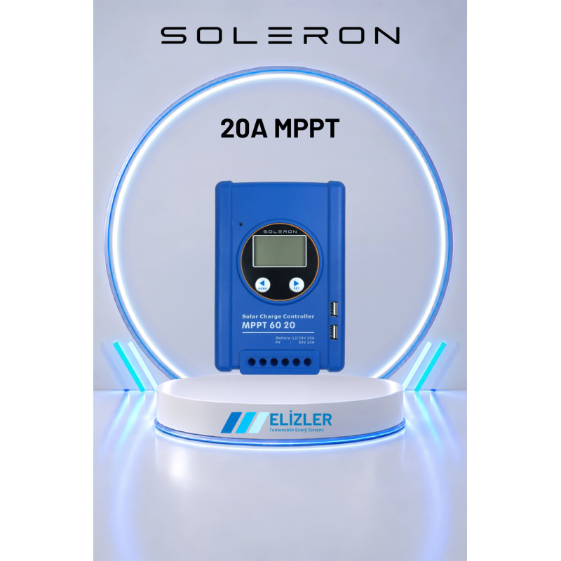 SOLERON 20A MPPT ŞARJ KONTROL CİHAZI 12/24V
