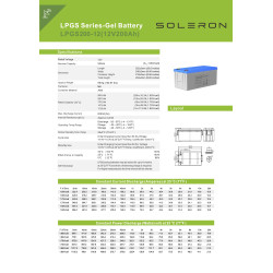 SOLERON 200AH-12V NANO KARBON JEL AKÜ