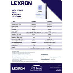 Lexron 11KW HV 2XMPPT AKILLI INVERTER 48V (PARALELLENEBİLİR)