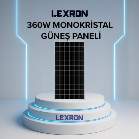 Lexron 360W MONOKRİSTAL GÜNEŞ PANELİ