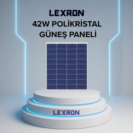 Lexron 42W POLİKRİSTAL GÜNEŞ PANELİ