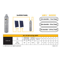 MEXXSUN DC pompa 0,8Hp 600W (Screw Type) (4SS600-48N)