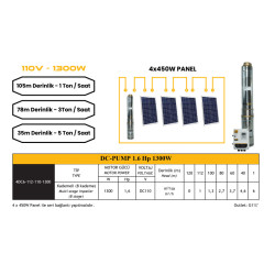 MEXXSUN DC Pompa 1.6Hp / 1300W / 110V (4DC6-112-110-1300)