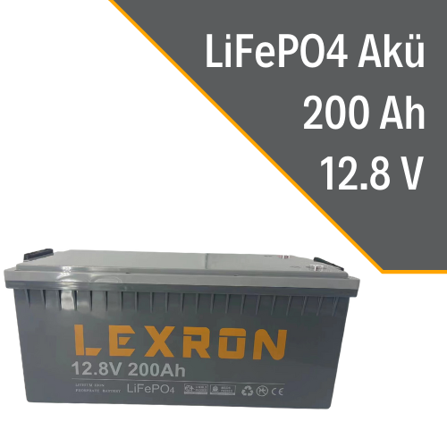 Lexron 200AH 200A 200 Amper 12.8V LiFePo4 LİTYUM AKÜ