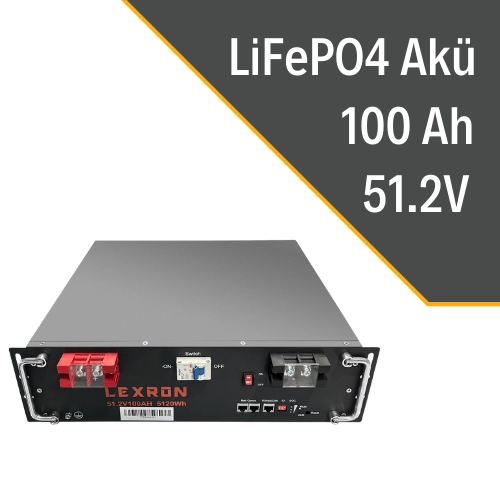 LEXRON 100AH 51.2V PREMIUM SERIES LİTYUM AKÜ RACK TİPİ