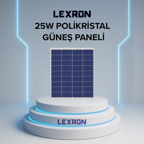 LEXRON 25W POLYKRİSTAL GÜNEŞ PANELİ
