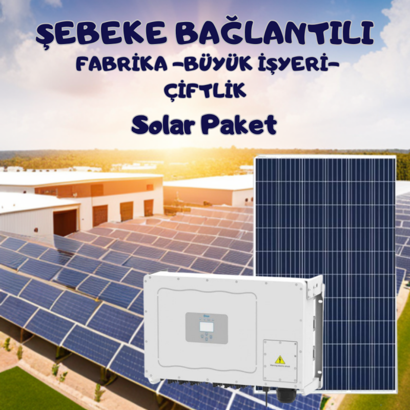 UrlaSolar Şebeke Bağlantılı 50KW Trifaze Büyük İşyeri / Fabrika Solar Öz Tüketim Paket