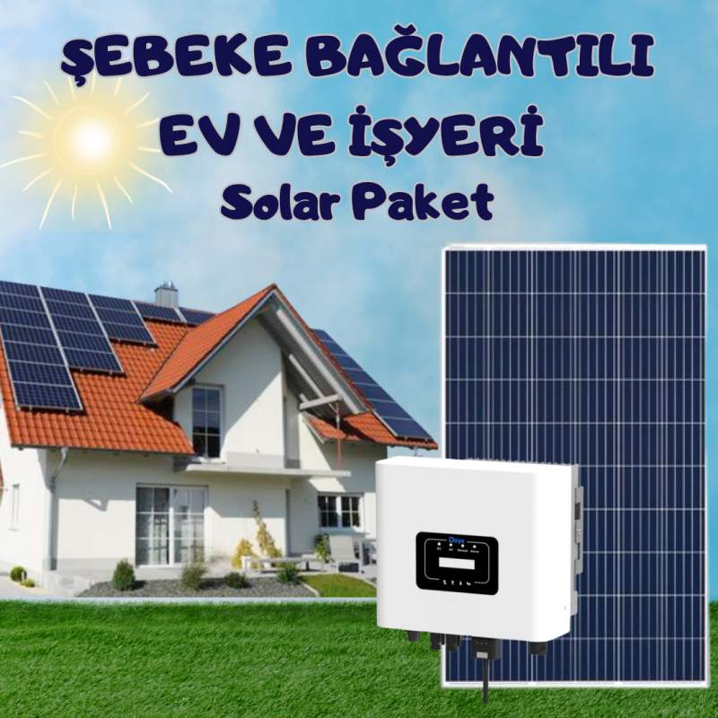 UrlaSolar Şebeke Bağlantılı 5KW Monofaze Villa / Ev / İşyeri Solar Öz Tüketim Paket