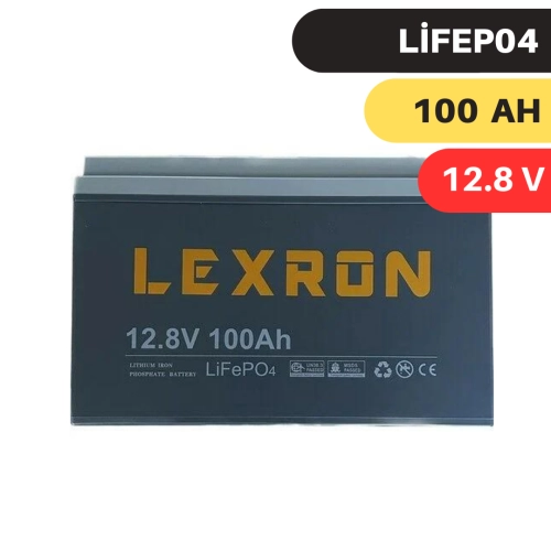 LEXRON 100A 100 Amper 100AH 12V 12.8V LiFePo4 LİTYUM AKÜ