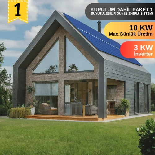 Urlasolar 10KW Günlük Üreten Hazır ve Büyütülebilir Güneş Enerji Sistemi (Kurulum Dahil)