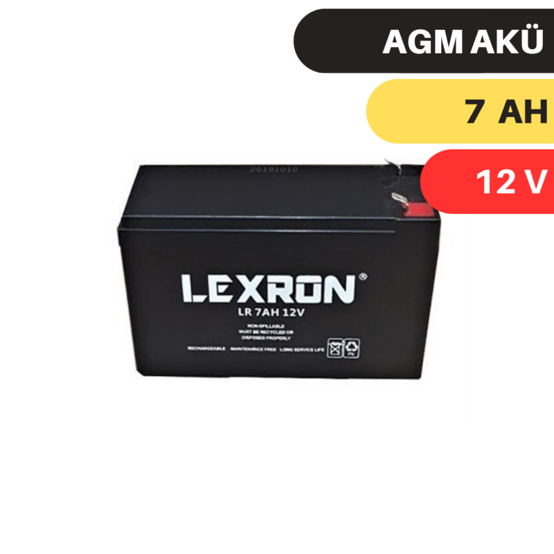 LEXRON 7A 12V KURU TİP AKÜ