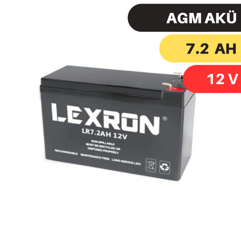 LEXRON 7.2A 12V KURU TİP AKÜ