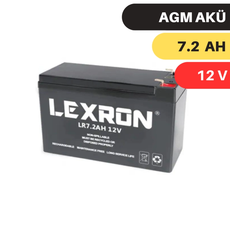 LEXRON 7.2A 12V KURU TİP AKÜ