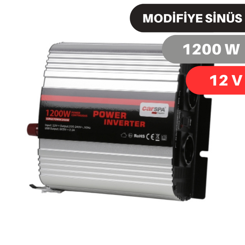 CARSPA 1200W-12V MODİFİYE SİNÜS İNVERTER