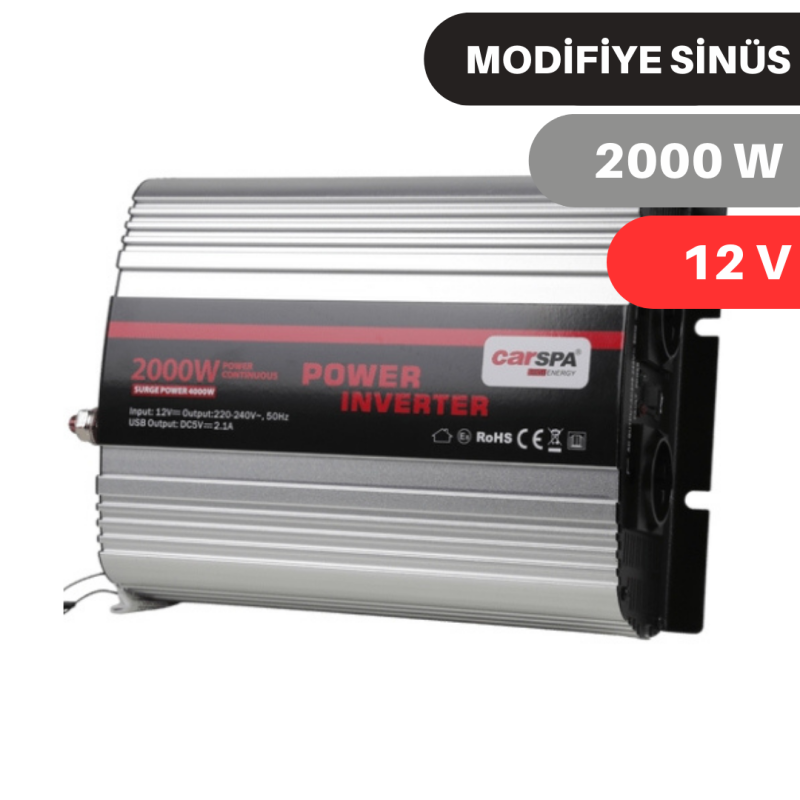 CARSPA 2000W-12V MODİFİYE SİNÜS İNVERTER