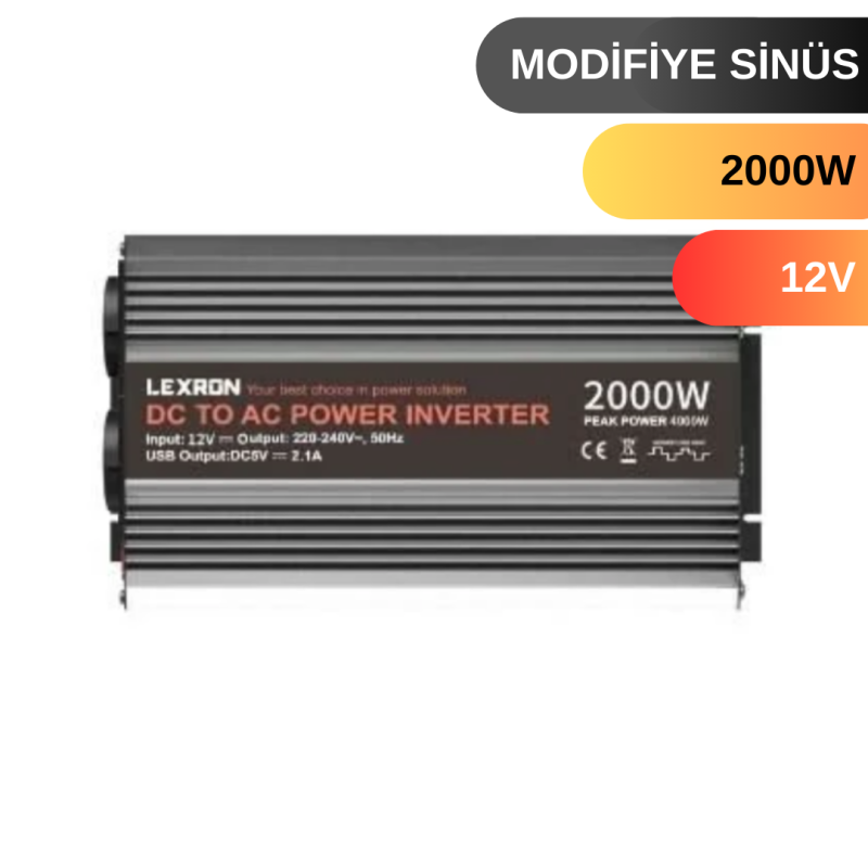 LEXRON 2000 W WATT 12V MODİFİYE SİNUS İNVERTER