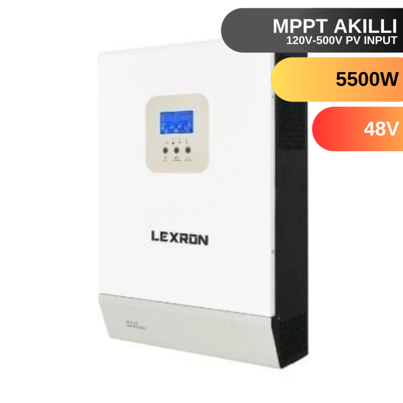 LEXRON 5.5KW MPPT PARALEL 120-500V PV INPUT 100A MPPT INVERTER PARALLENEBİLİR