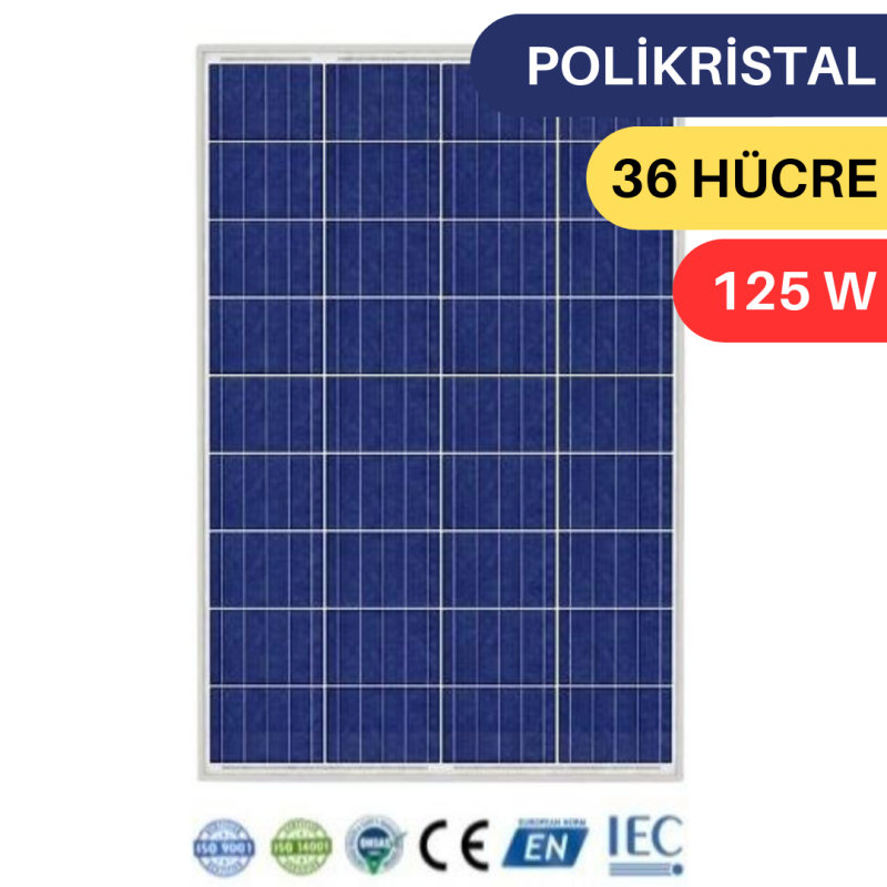 LEXRON 125W POLYKRİSTAL GÜNEŞ PANELİ