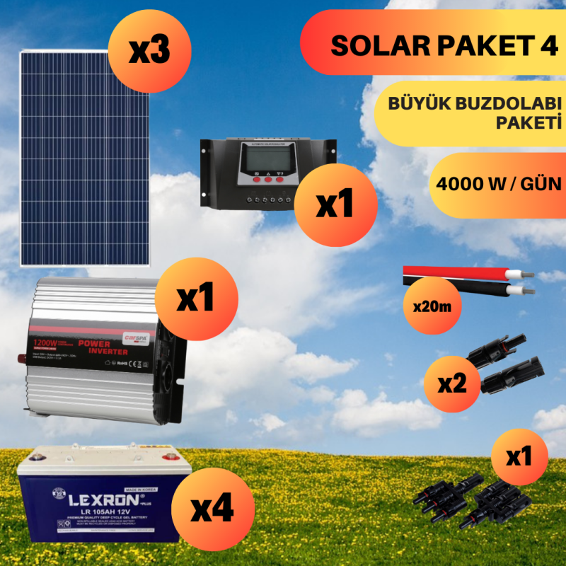 UrlaSolar BÜYÜK BUZDOLABI PAKETİ (PAKET 4)