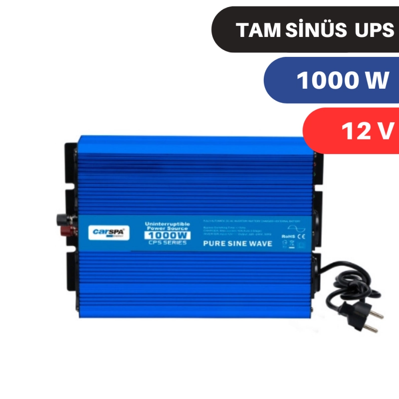 CARSPA 1000W-12V TAM SİNÜS İNVERTER (UPS)