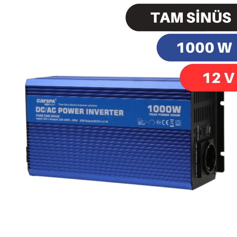 CARSPA 1000W-12V TAM SİNÜS İNVERTER