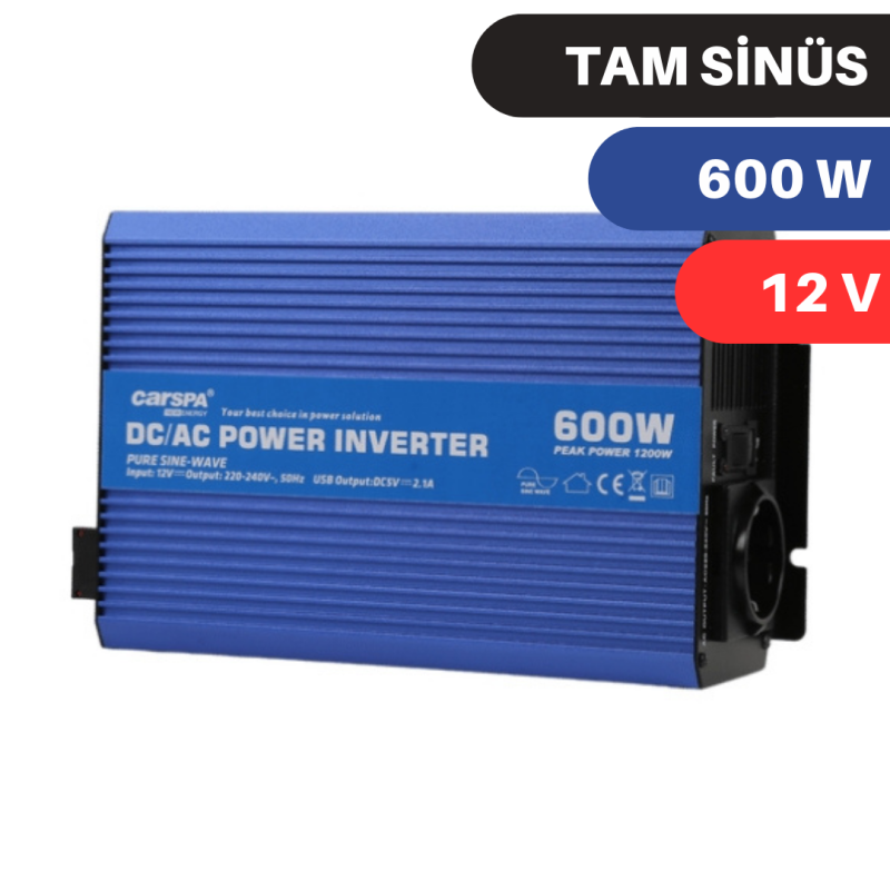 CARSPA 600W-12V TAM SİNUS İNVERTER